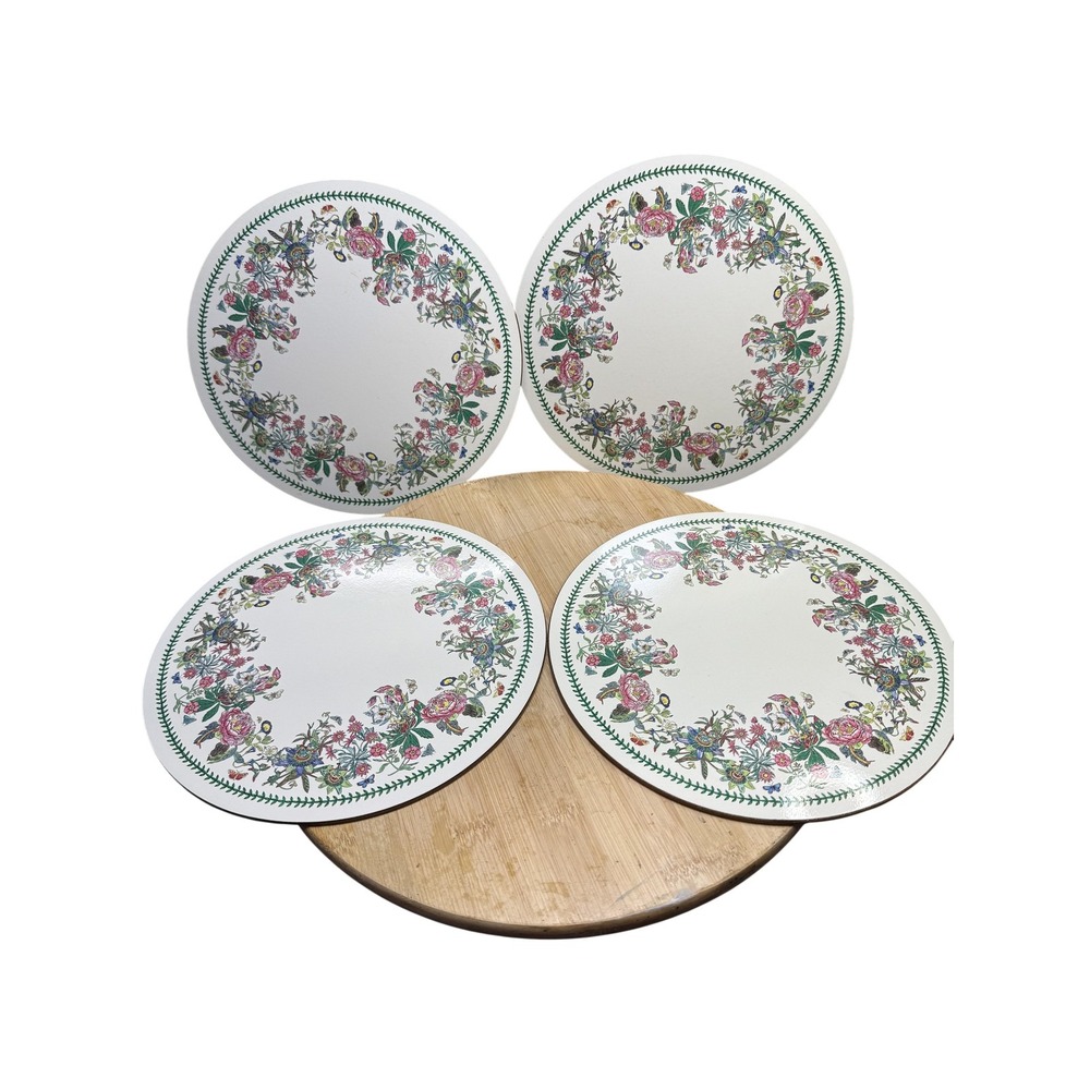 Portmeirion Botanic‎ Garden Round Cork Placemats Set Of 4 Floral New Zealand